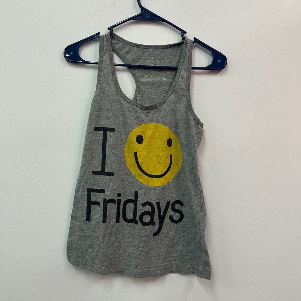 Forever 21 Women’s Grey Smiley Face Tank Top Size Small